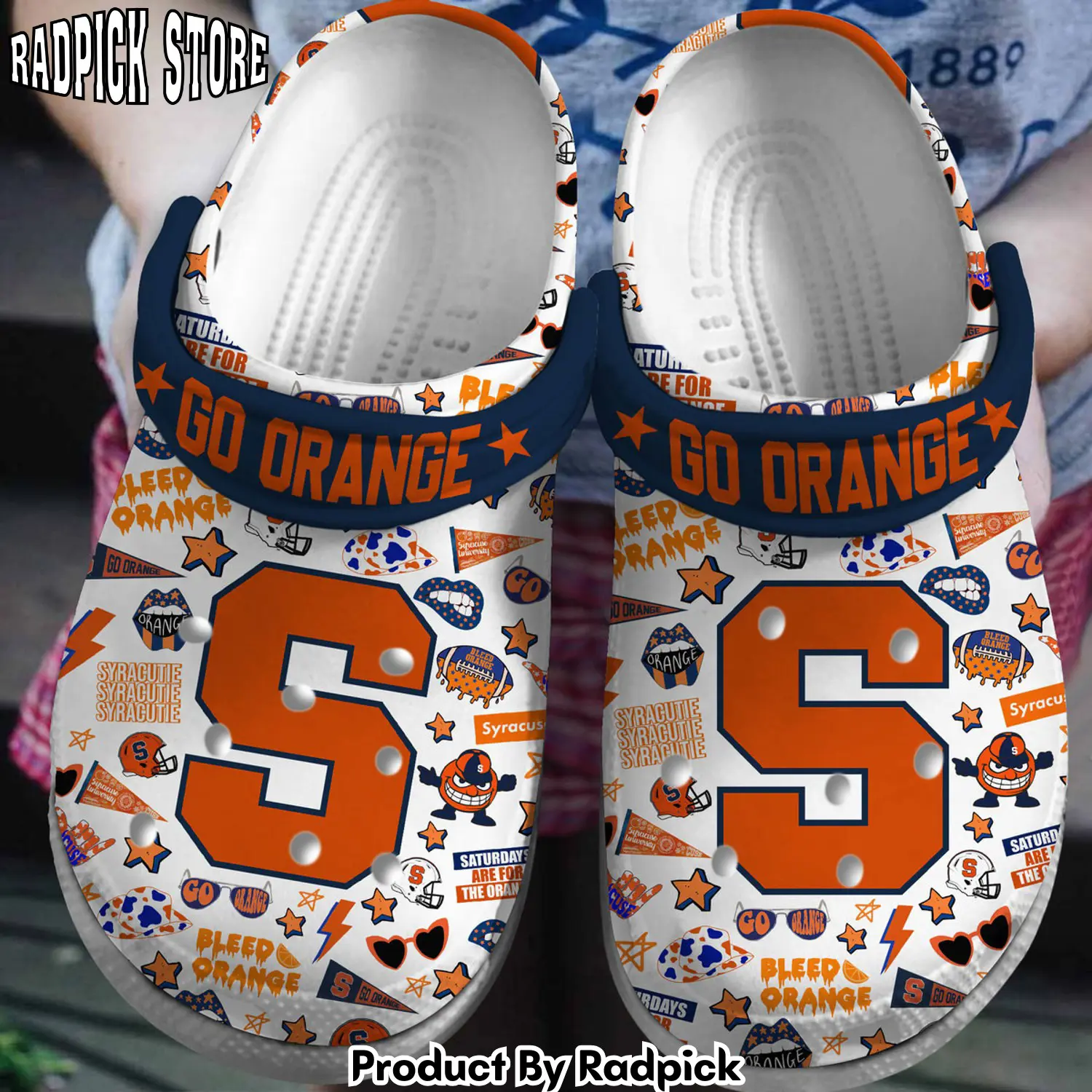 Radpick syracuse orange ncaa sport crocss crocband clogs shoes comfortable for men women and kids footwearelite exclusive tmv rp6521011